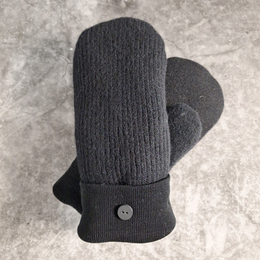 Medium - Black Ribbed-Pure Wool