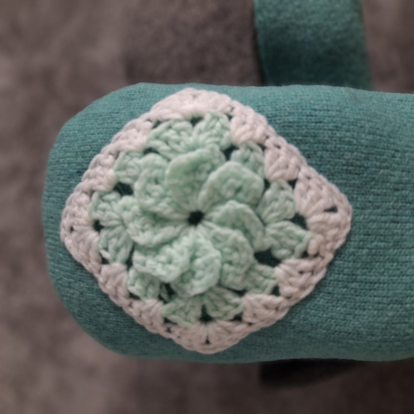 Medium - Granny Square Sage-  Wool/Angora blend